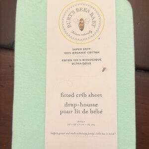 Burt's Bees Baby Mint Green Organic Fitted Crib Sheet
